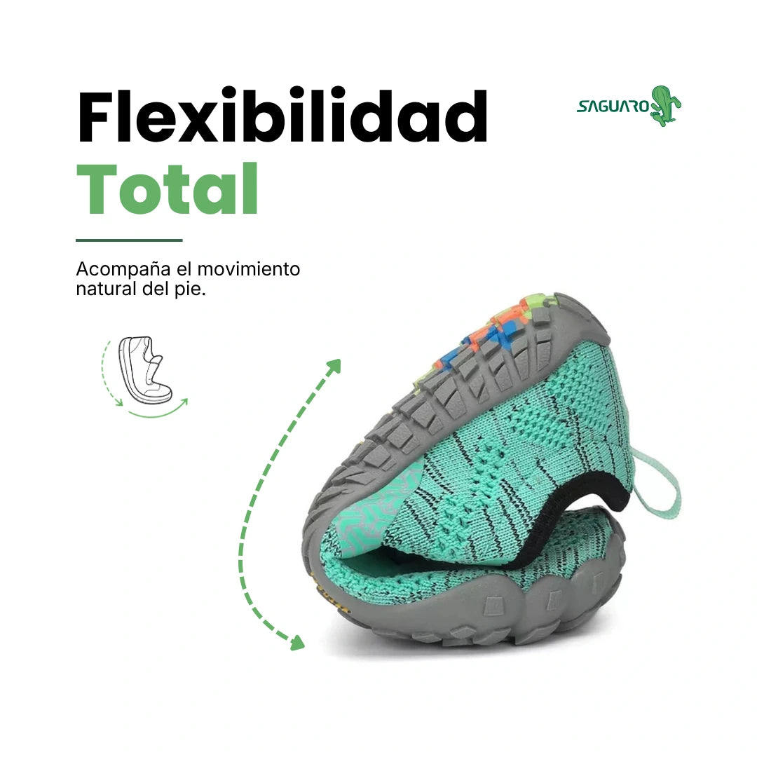 Saguaro Kids Smart I verde flexibilidad — zapatilla barefoot infantil verde suela flexible Chile