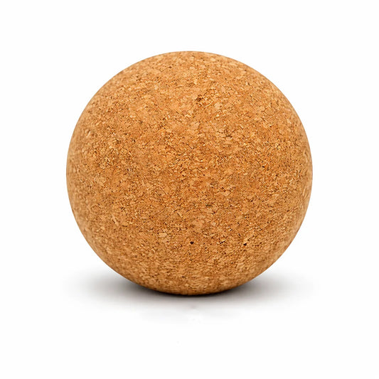 Pelota de corcho terapéutica 6cm para masajes en pies, yoga y fascia.