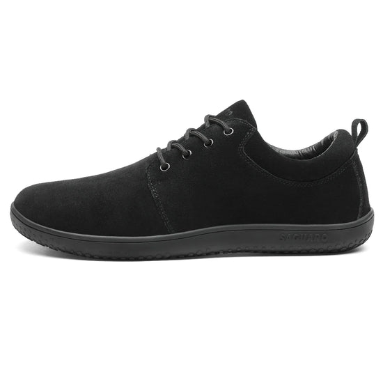 Dream I negro vista lateral externa con suela flexible minimalista.