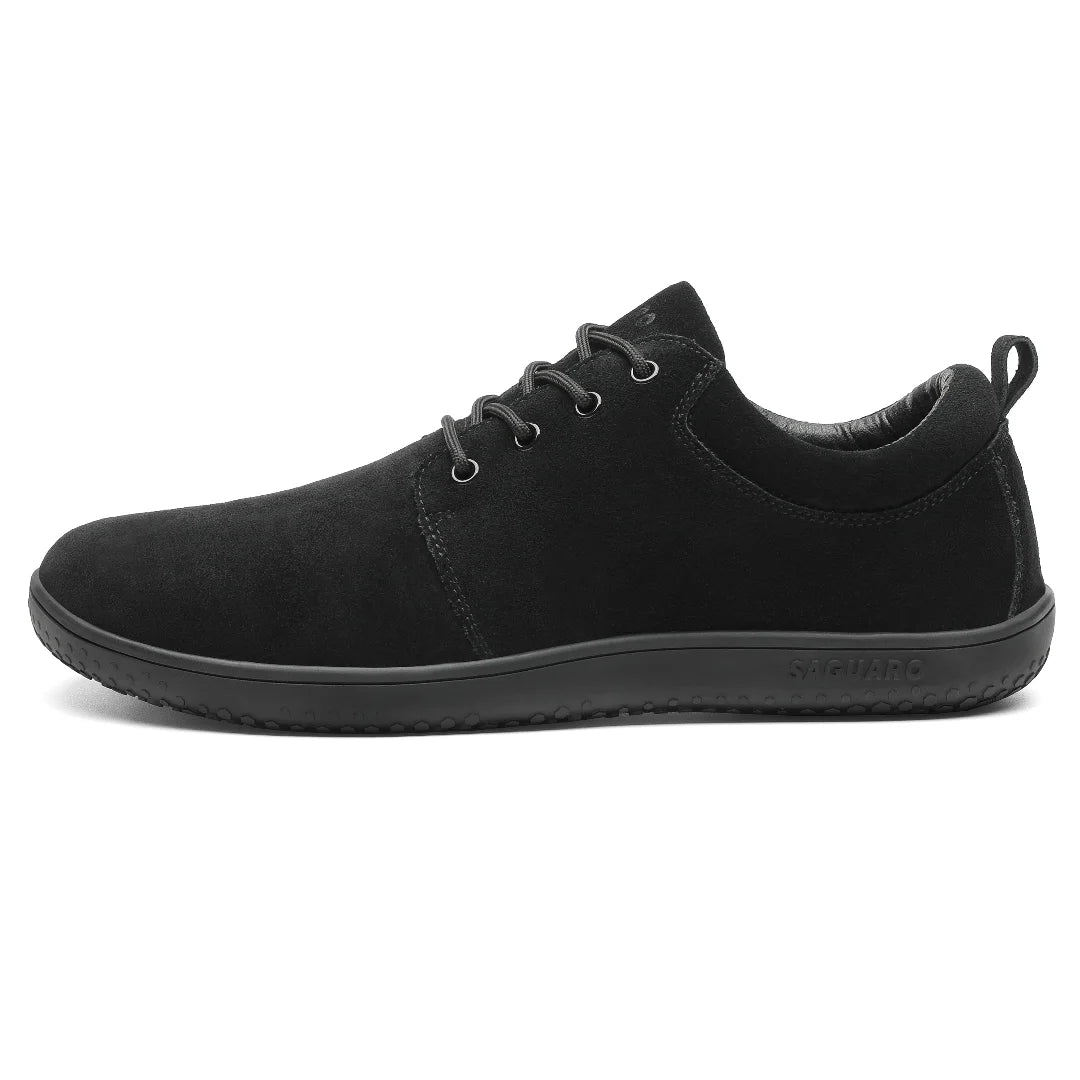 Dream I negro vista lateral externa con suela flexible minimalista.