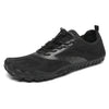 Zapatillas Saguaro Smart I negras vista lateral con suela minimalista barefoot.