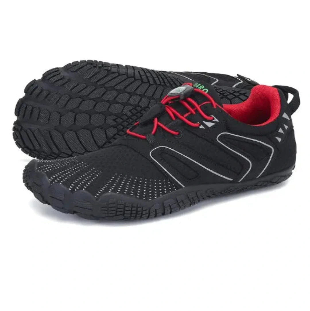 Suela de las Vitality IV rojas con patrón antideslizante para movimiento natural.