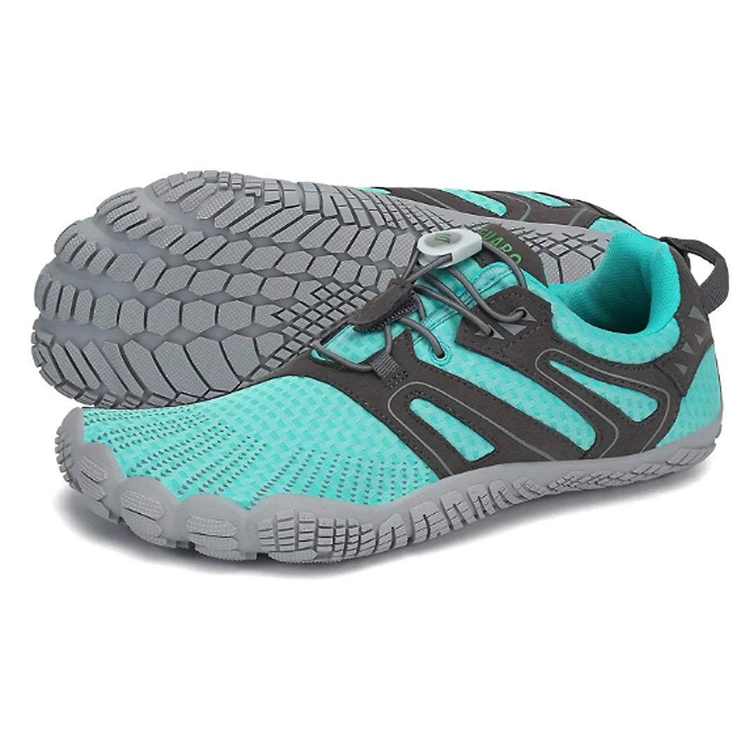 Suela de las Saguaro Vitality IV turquesa con patrón adherente barefoot.