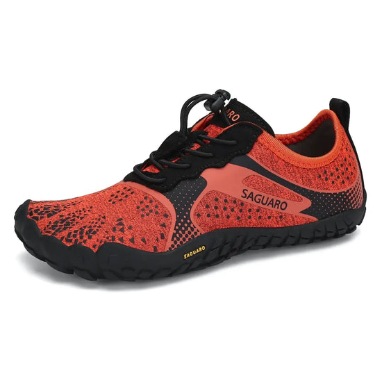 Zapatillas barefoot Saguaro Kids Fast I naranjas vista 3/4