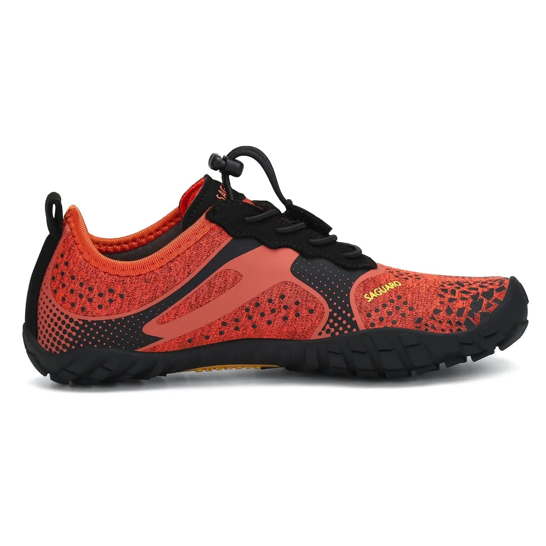 Zapatillas barefoot Saguaro Kids Fast I naranjas vista lateral interna