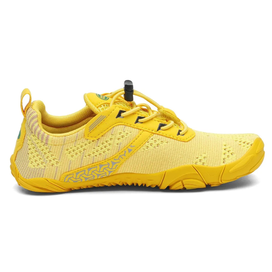 Zapatillas barefoot Kids Free I amarillas vista lateral interna