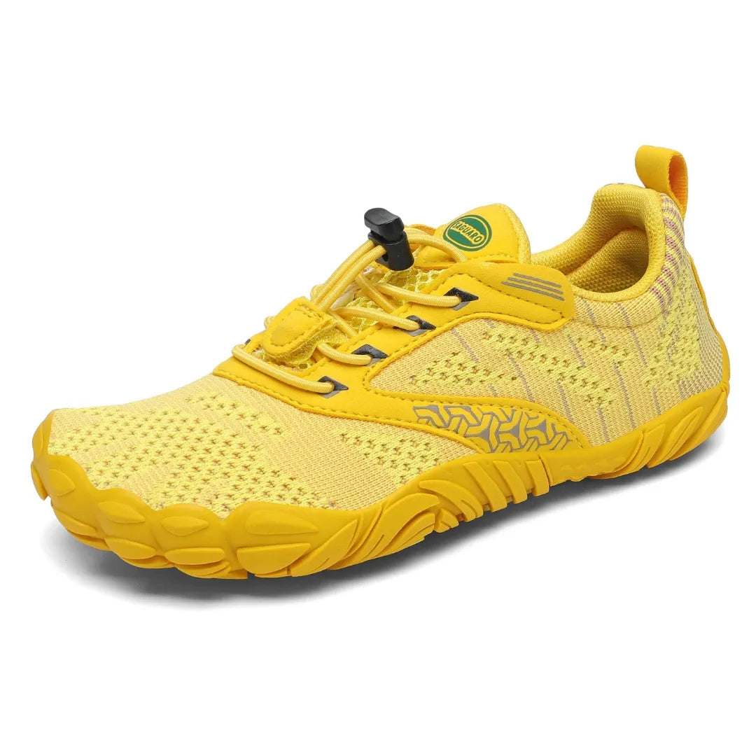 Zapatillas barefoot Saguaro Kids Free I amarillas vista principal infantil