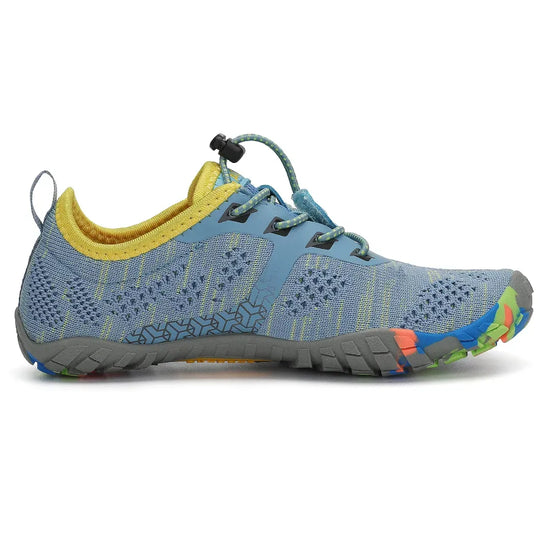 Zapatillas barefoot Saguaro Kids Smart I celestes vista lateral interna