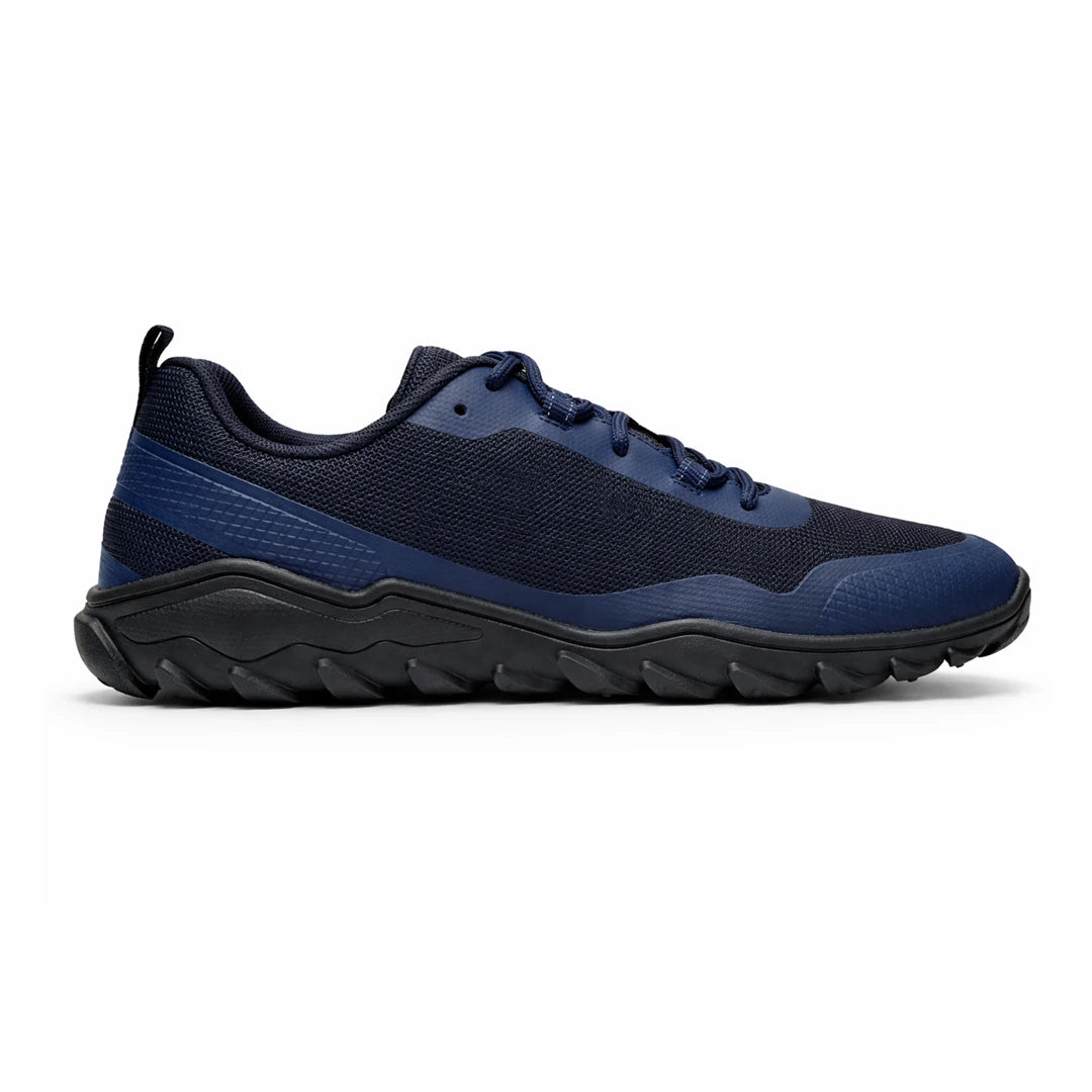 Zapatillas ergonómicas de senderismo Sowilo Algiz azul, ajuste anatómico que respeta la forma natural del pie.
